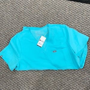NWT Figs Catarina Scrub Top Aqua